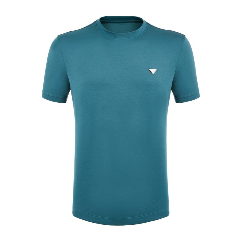 Camiseta en blanco de color sólido para hombres con logotipo personalizado Impreso en tejido de punto 100% algodón