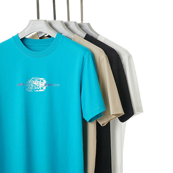 Patrones personalizables Antiarrugas Tejido esencial de algodón camisetas masculinas para la comodidad