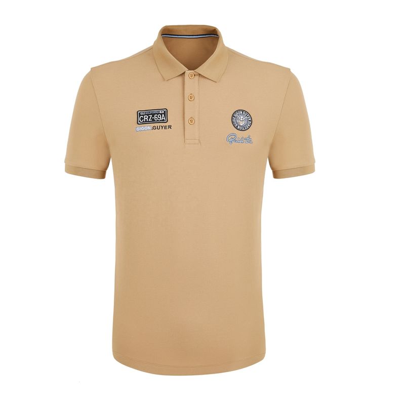 Ropa de hombre camisetas de polo de estilo casual con logotipo en relieve e impresión de doble cara