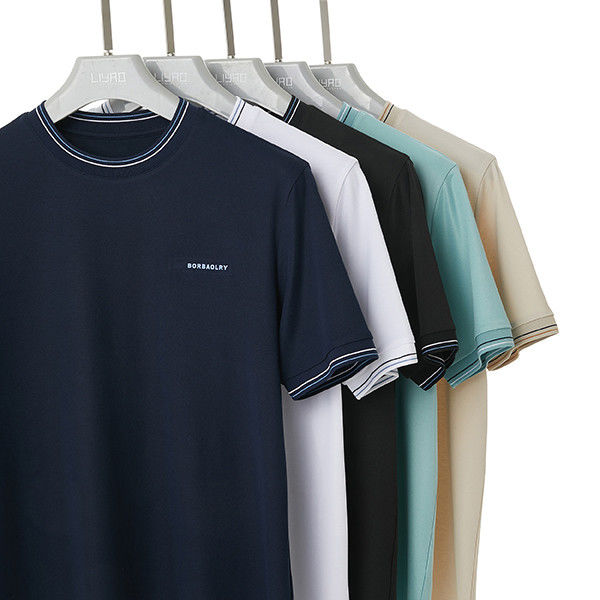 Etiqueta de logotipo personalizado Color de algodón poliéster camiseta personalizable transpirable amigable con la piel