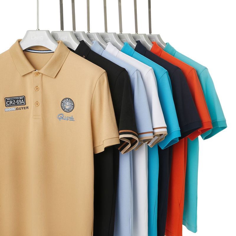 Ropa de hombre camisetas de polo de estilo casual con logotipo en relieve e impresión de doble cara