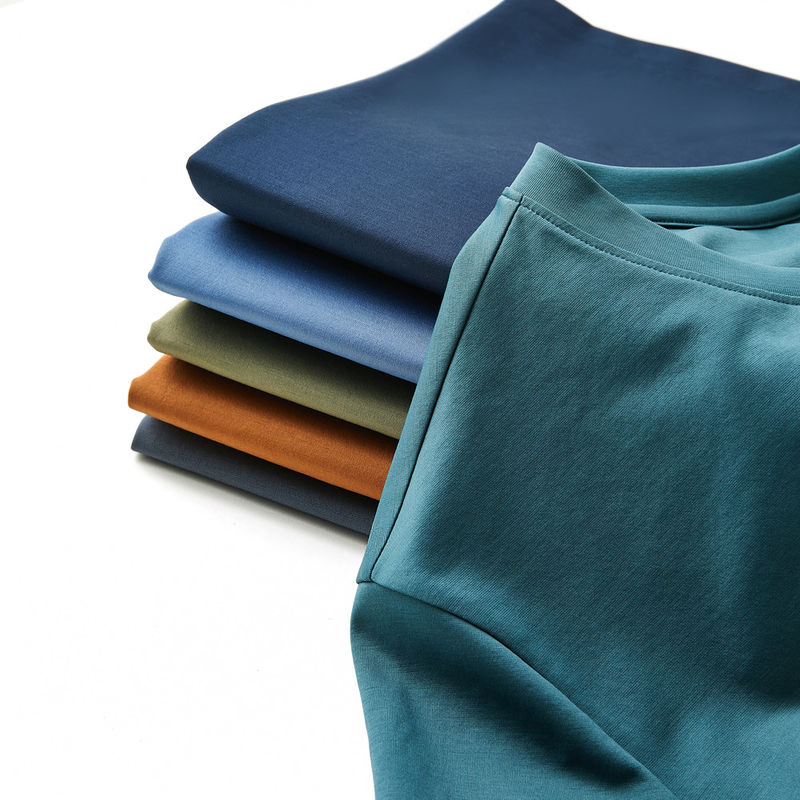Camisetas de algodón sin arrugas con cuello de manga corta