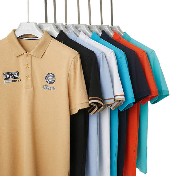 Camisas de polo personalizadas de alta elasticidad y transpirables con logotipo bordado para ropa masculina