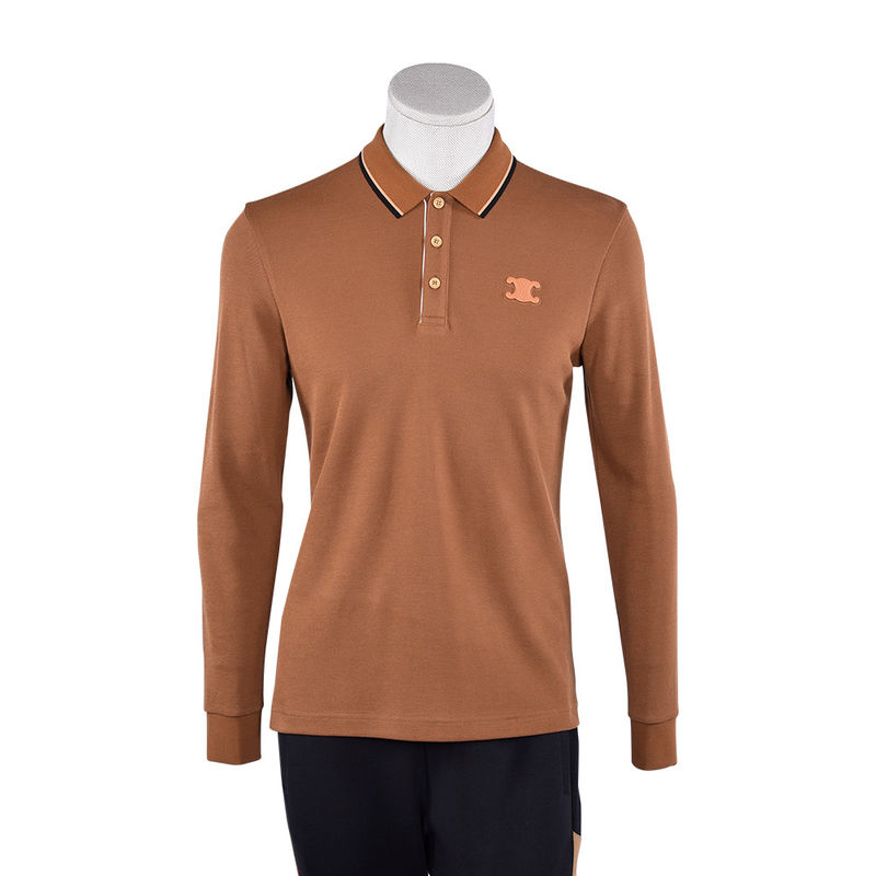 Camiseta de polo impresa de moda masculina de algodón 100% con diseño dinámico y detección de agujas