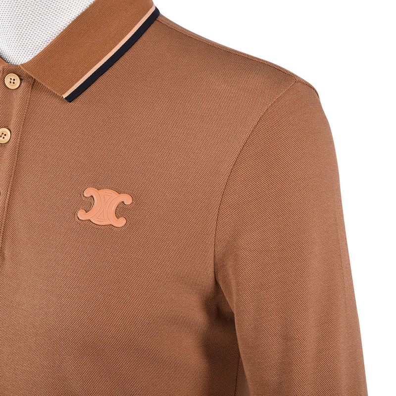 Camiseta de polo impresa de moda masculina de algodón 100% con diseño dinámico y detección de agujas