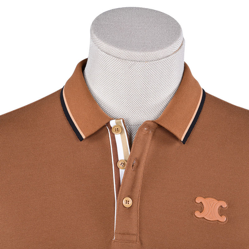 Camiseta de polo impresa de moda masculina de algodón 100% con diseño dinámico y detección de agujas