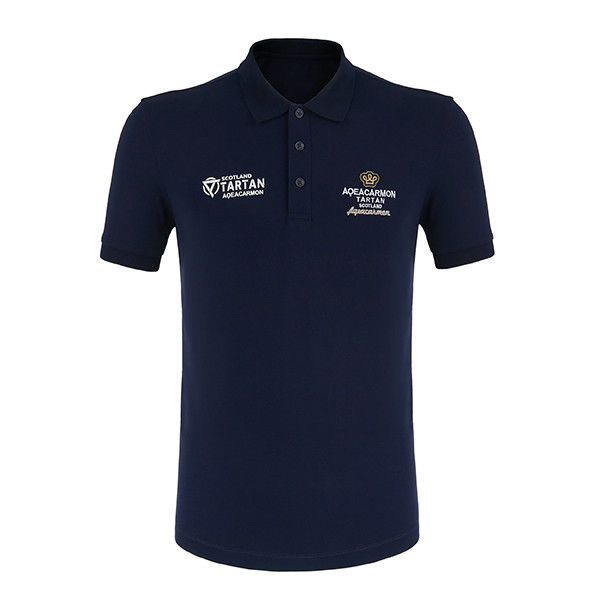 Camisetas de polo de algodón para hombres con logotipo bordado e impresión de sublimación