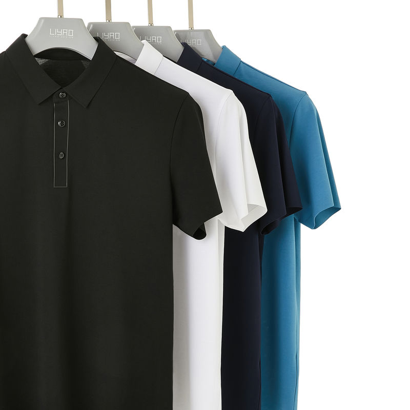 Camiseta de polo de algodón suave para hombres con un peso de tela de 170-210 gramos