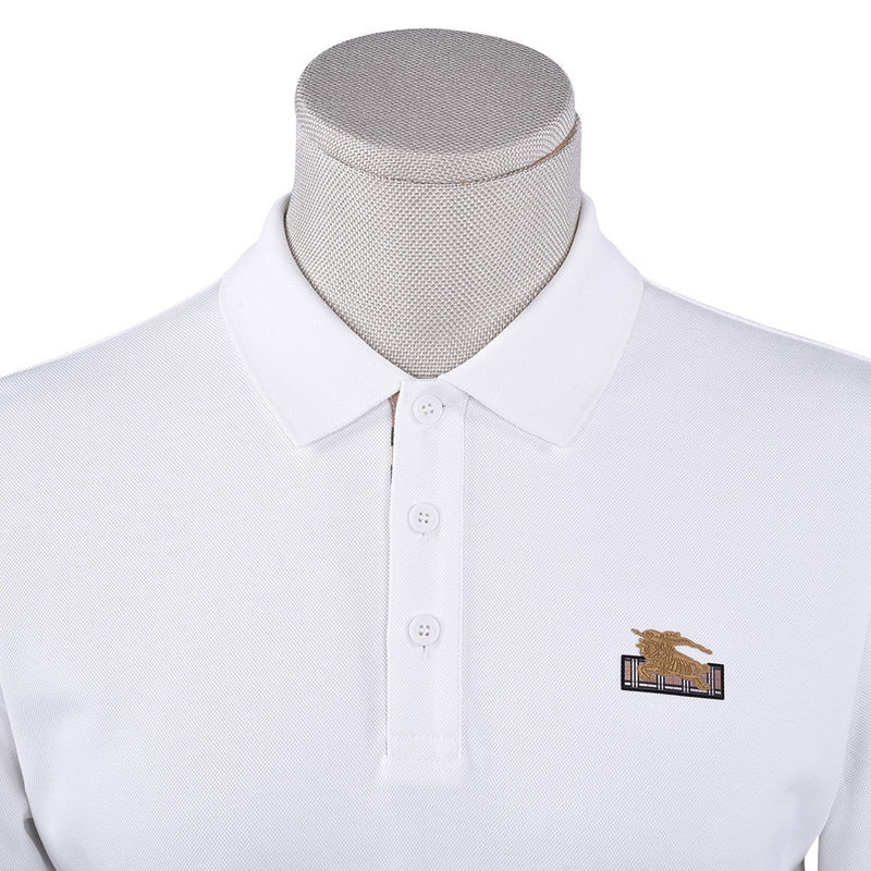 Impresión de logotipo personalizado 100% de algodón Blanco de lujo Camisa de polo de manga larga para hombres Niños