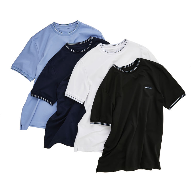 Camiseta corta de hombre con material de algodón de gran tamaño y logotipo personalizado en un diseño simple