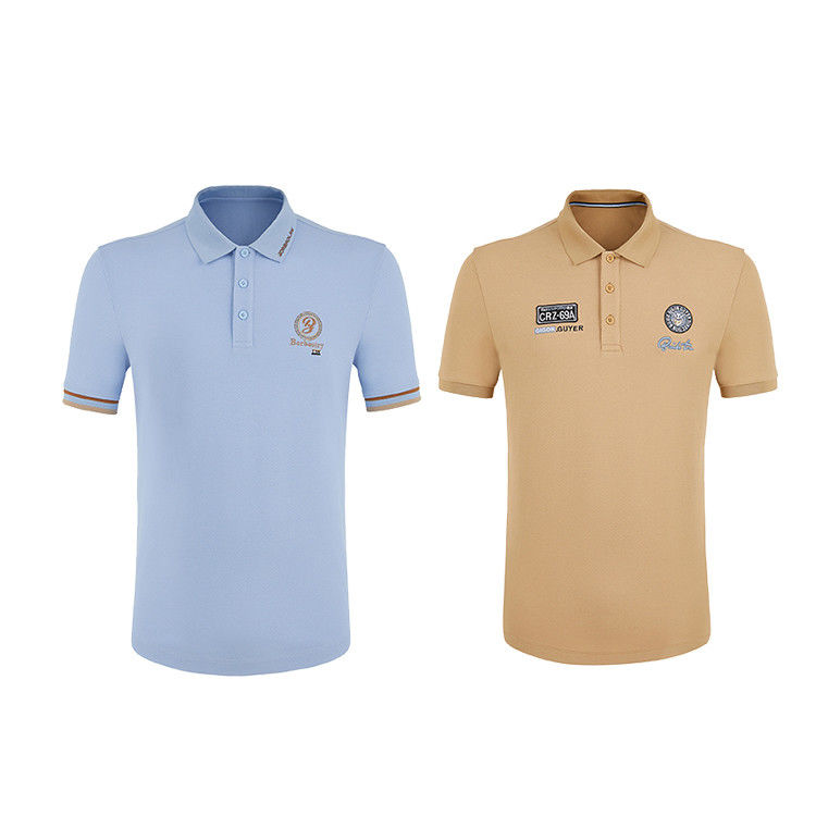 Casual estilo camisetas de polo de manga corta con patrones personalizados y diseño transpirable