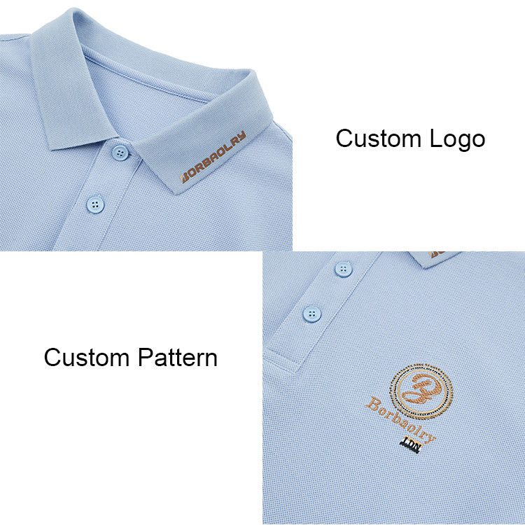 Casual estilo camisetas de polo de manga corta con patrones personalizados y diseño transpirable