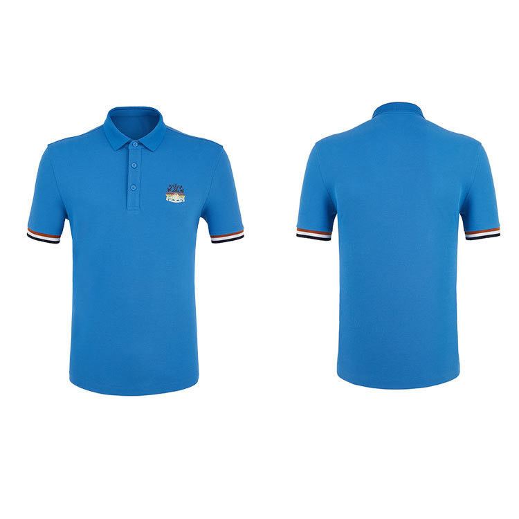 Camisetas de polo de algodón de manga corta para hombres Anti-pilling con color de logotipo personalizado
