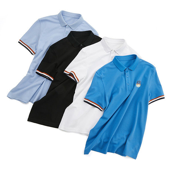 Camisetas de polo de algodón de manga corta para hombres Anti-pilling con color de logotipo personalizado