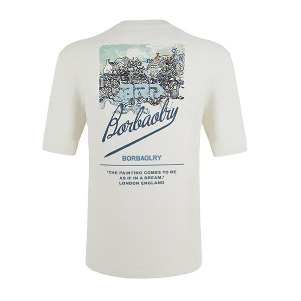 Logotipo de color personalizado Camiseta de algodón 100% bordada Impresión de gran tamaño