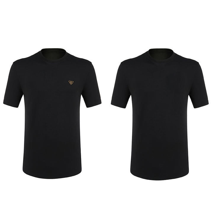 2024 Camisa de impresión rápida con logotipo personalizado Color de camiseta Negro con patrones personalizables