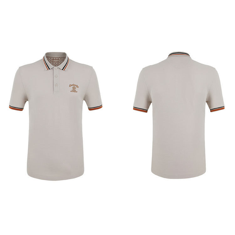 Diseño de moda Logotipo personalizado Camisa de polo masculina delgada 100% de algodón camisetas de golf con impresión de polvo