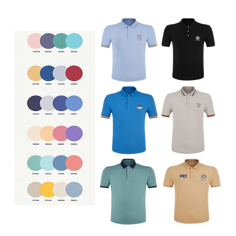 Golf Slim Camisas de polo para hombres 100% de algodón con logotipo personalizado para uso casual