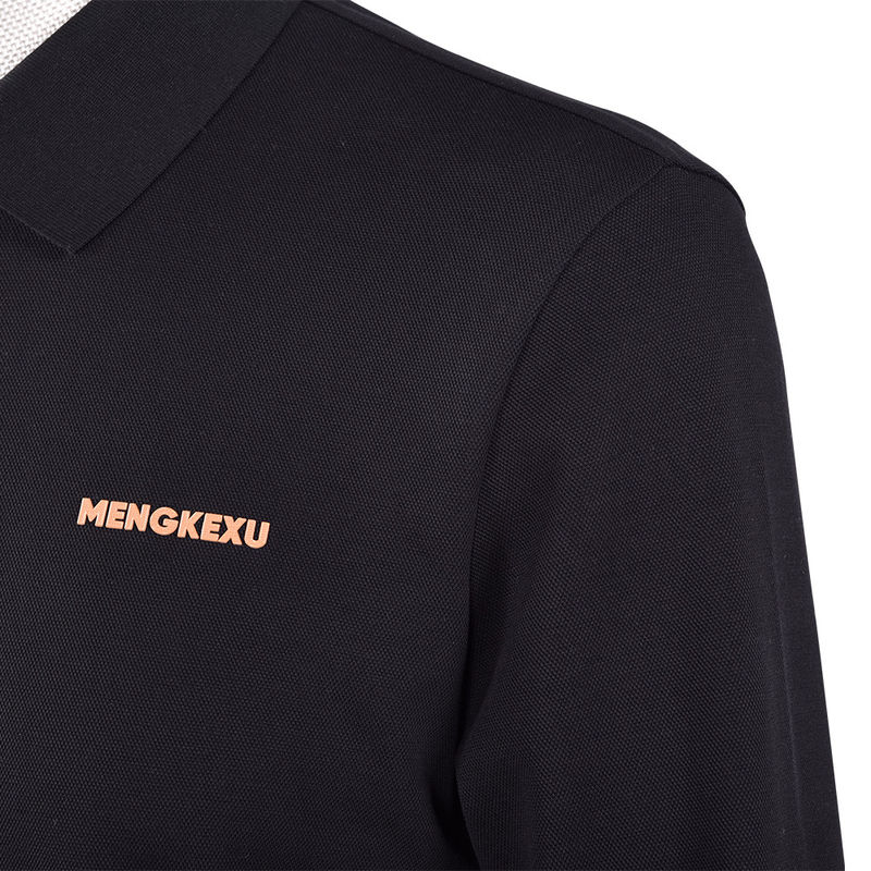 92 Poliéster 8 Spandex Camisas de polo para hombres Manga larga Polo sencillo Antiarrugas