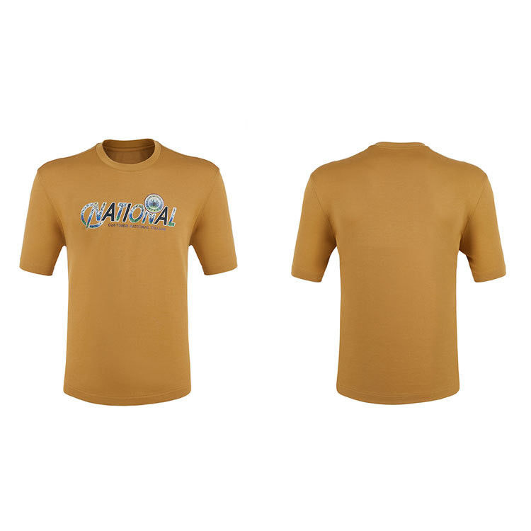 Camisetas cortas personalizadas para hombres con impresión de pantalla de tejido simple de punto
