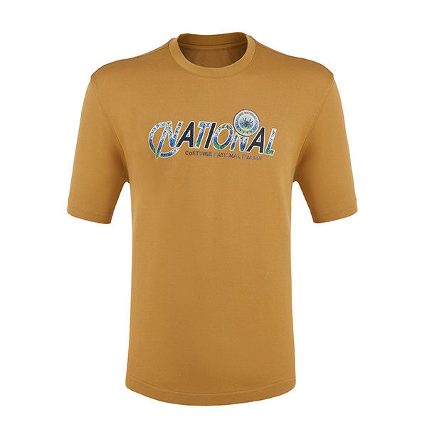 Camisetas cortas personalizadas para hombres con impresión de pantalla de tejido simple de punto