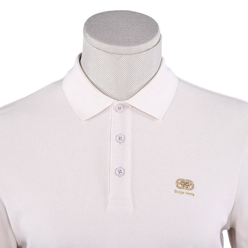 Logotipo personalizado Camisa de polo Slim Fit en negro con método de tejido de punto