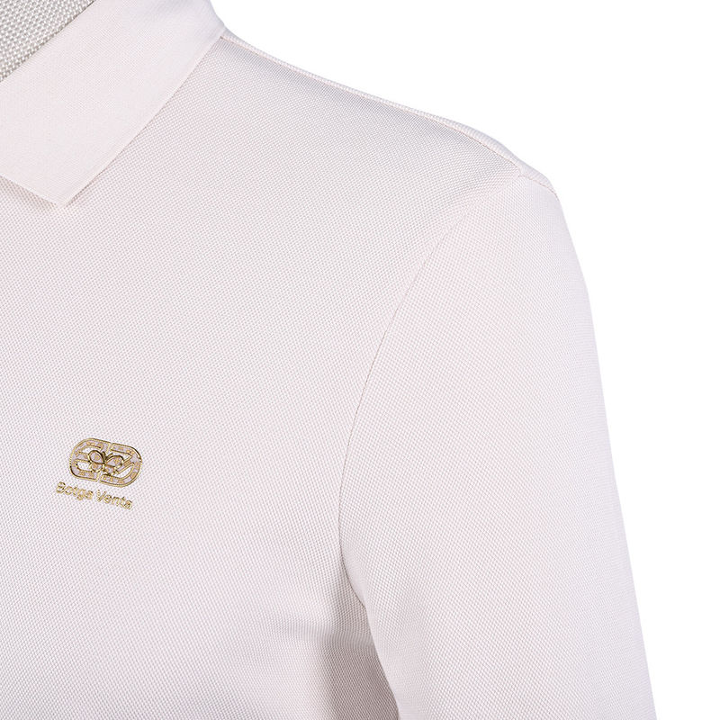 Logotipo personalizado Camisa de polo Slim Fit en negro con método de tejido de punto