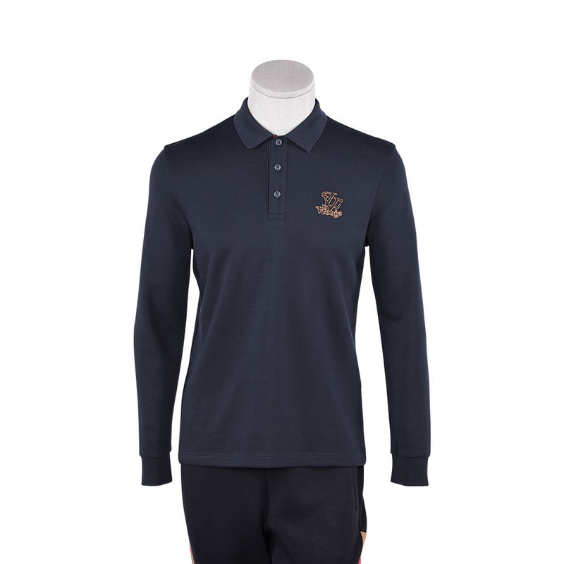 Camisa de polo con logotipo personalizado de temporada de otoño con cuello de color diferente e impresión aceptable