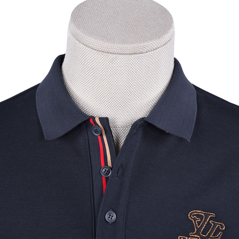 Camisa de polo con logotipo personalizado de temporada de otoño con cuello de color diferente e impresión aceptable