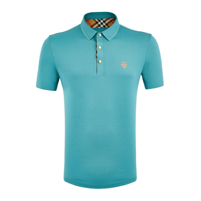 Embroidery de logotipo personalizado camiseta de polo de manga corta para hombres Tejido de algodón blando 170-210 gramos