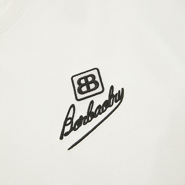 Camiseta de talla superior para hombres de peso pesado de algodón confortable de impresión offset bordada