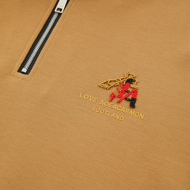 Camiseta de golf de manga larga para hombres en material 100% algodón Pique con sublimación completa