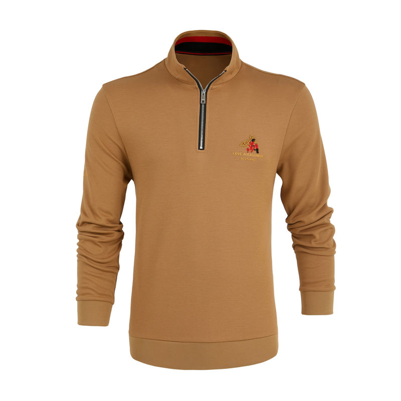 Camiseta de golf de manga larga para hombres en material 100% algodón Pique con sublimación completa