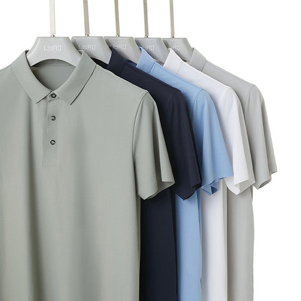 Camiseta de polo en blanco sin costura con logotipo personalizado Impresión de camisas de algodón