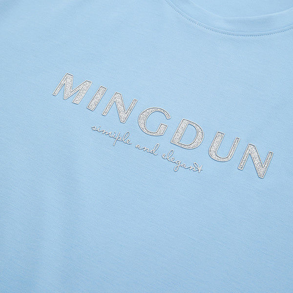 Método de tejido de punto Regular Fit Primavera Verano Azul 100% de algodón camiseta para hombres