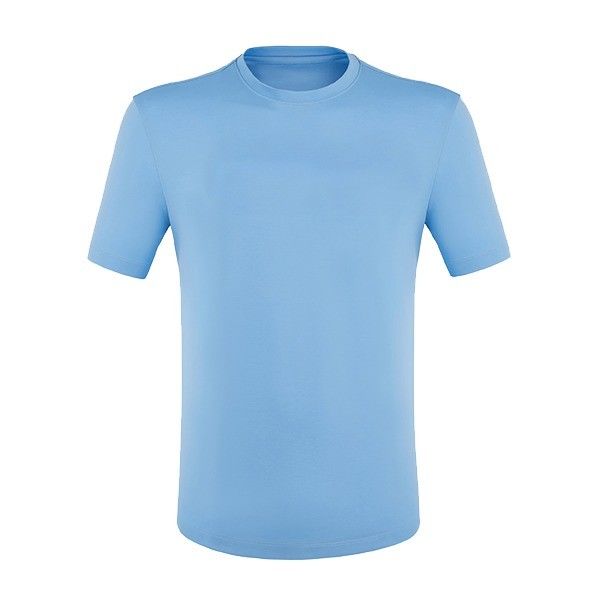 Larga regular Primavera Verano Azul Manga corta Plano 100% de algodón Camiseta personalizada para hombres