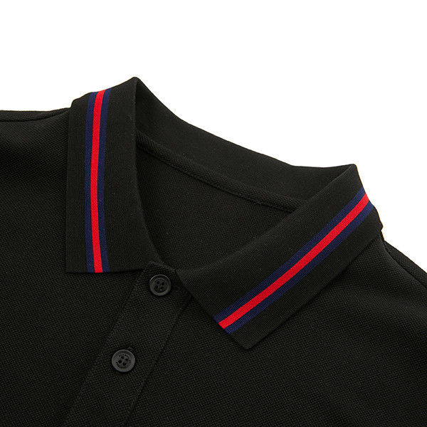 Camiseta con manga personalizada de polo de niños con bordados a rayas en algodón 100% para la temporada de verano