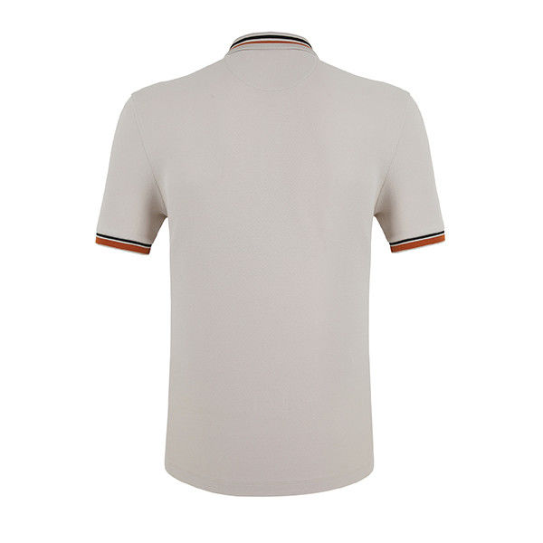 Camiseta de polo en blanco para hombres de algodón pesado con colores y impresión personalizados