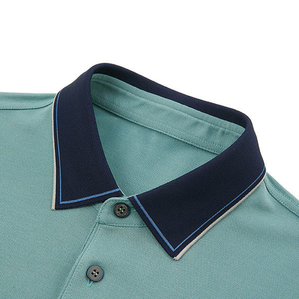 Camiseta con manga corta de hombre con botón de polo Logotipo de bordado de algodón Wingllar Hombres de negocios