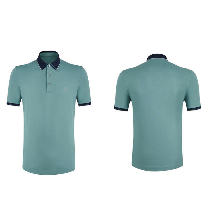 Camiseta con manga corta de hombre con botón de polo Logotipo de bordado de algodón Wingllar Hombres de negocios