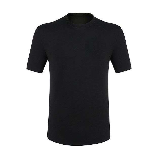 Camiseta corta de hombre con algodón personalizada en blanco negro estilo básico sin detección de agujas