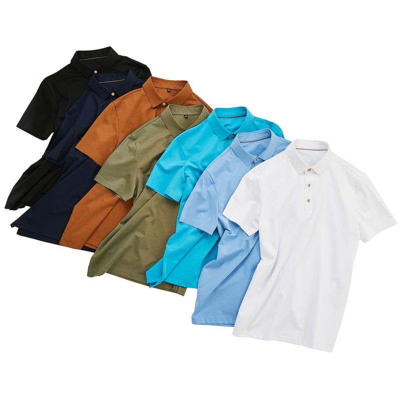 Logotipo de bordado personalizado sin costura camisetas de polo masculinas 100% de algodón camiseta de polo ODM masculino