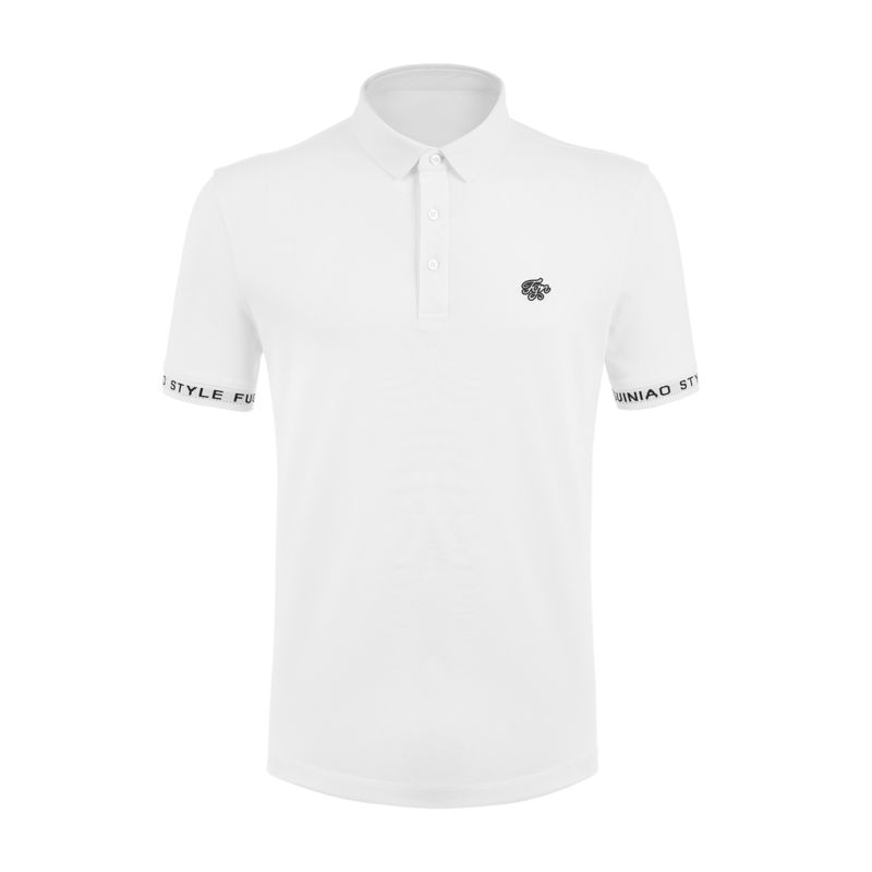 Logotipo de camiseta de polo personalizado Manga corta Negro y blanco Color personalizado camisetas de polo hombres