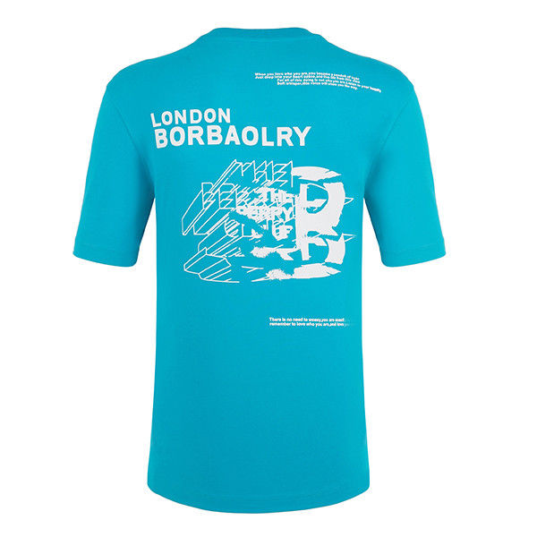 Logotipo personalizado 100% de algodón camiseta masculina con diseño anti-pilling y transpirable