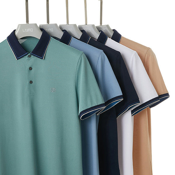 Impresión de camiseta de polo de dos colores con manga corta Acceptable estilo casual para hombres