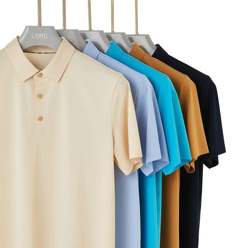 OEM ODM camisetas de polo bordadas para hombres diseños personalizados color cuello con botón delantero