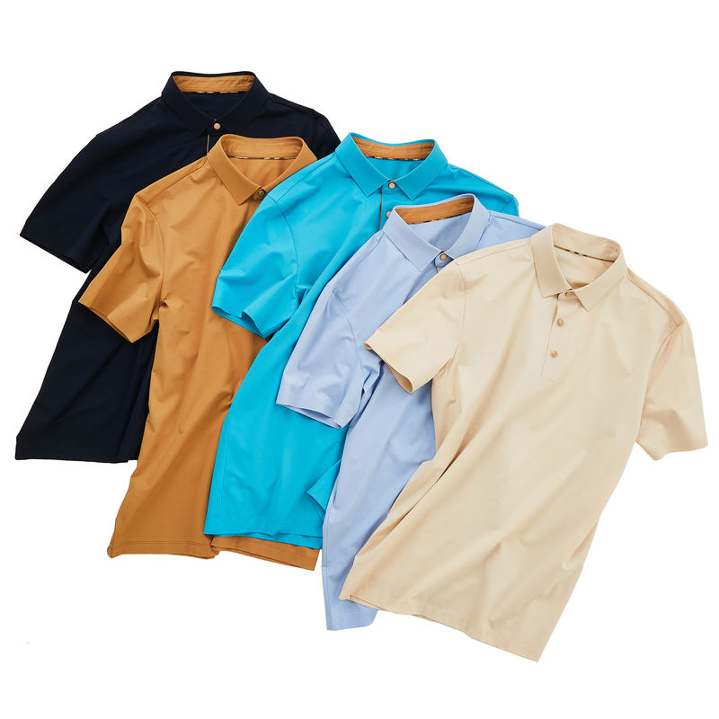 OEM ODM camisetas de polo bordadas para hombres diseños personalizados color cuello con botón delantero
