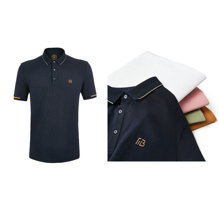 Camiseta de trico con manga corta Camisetas de polo personalizadas Logotipo Tendencia de moda para hombres