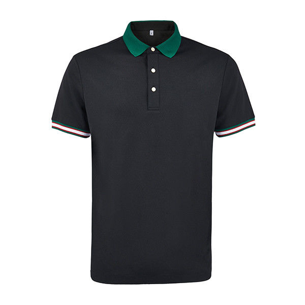 Camiseta de polo de tricotado de manga corta para hombres para golf en negro blanco rosa azul verde marino