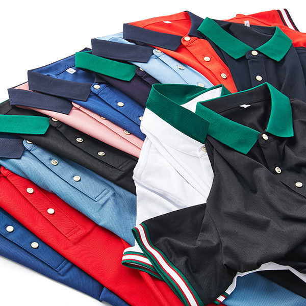 Camiseta de polo masculina de manga corta Pique de punto de stock OEM ODM en el hombre de algodón de primavera